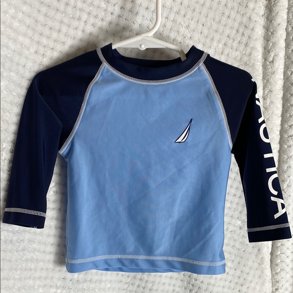Nautica Kids Swim Rashguard Shirt - Blue and Navy